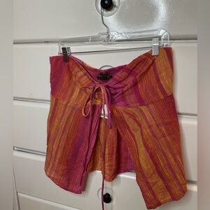 Pink and orange Urban Outfitters flowy crop top